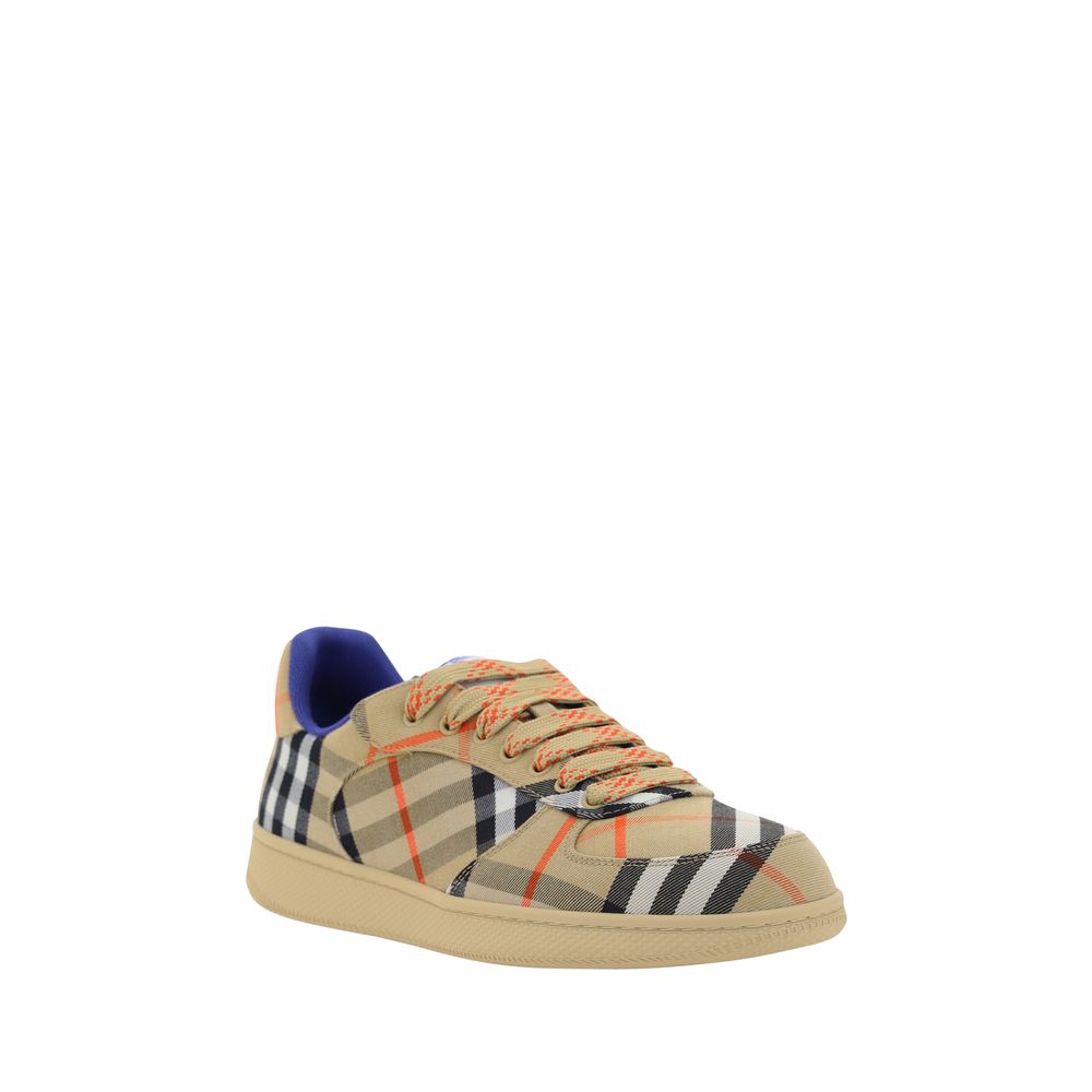 Beige Lave Sneakers i Stof