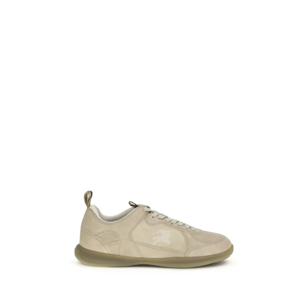 Beige Bos Taurus Athletic Sneakers i kalveskind
