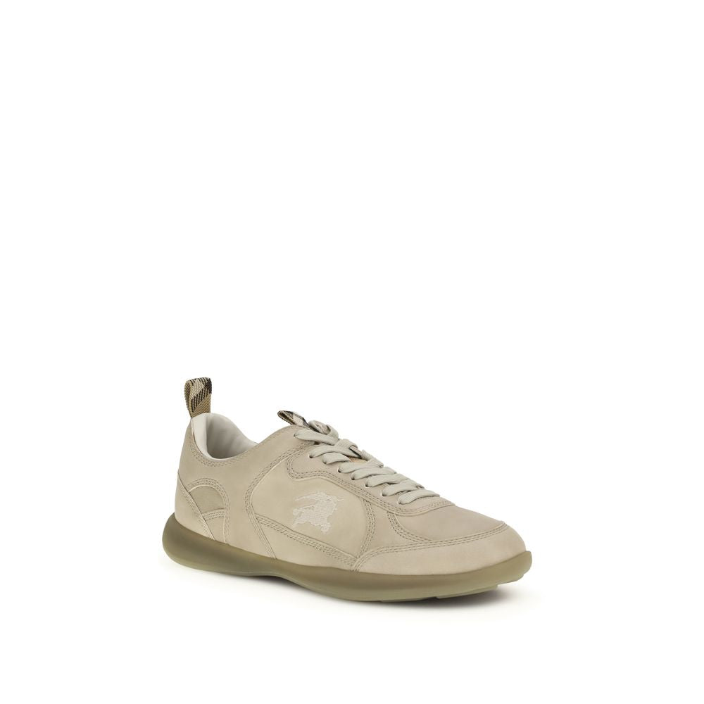 Beige Bos Taurus Athletic Sneakers i kalveskind