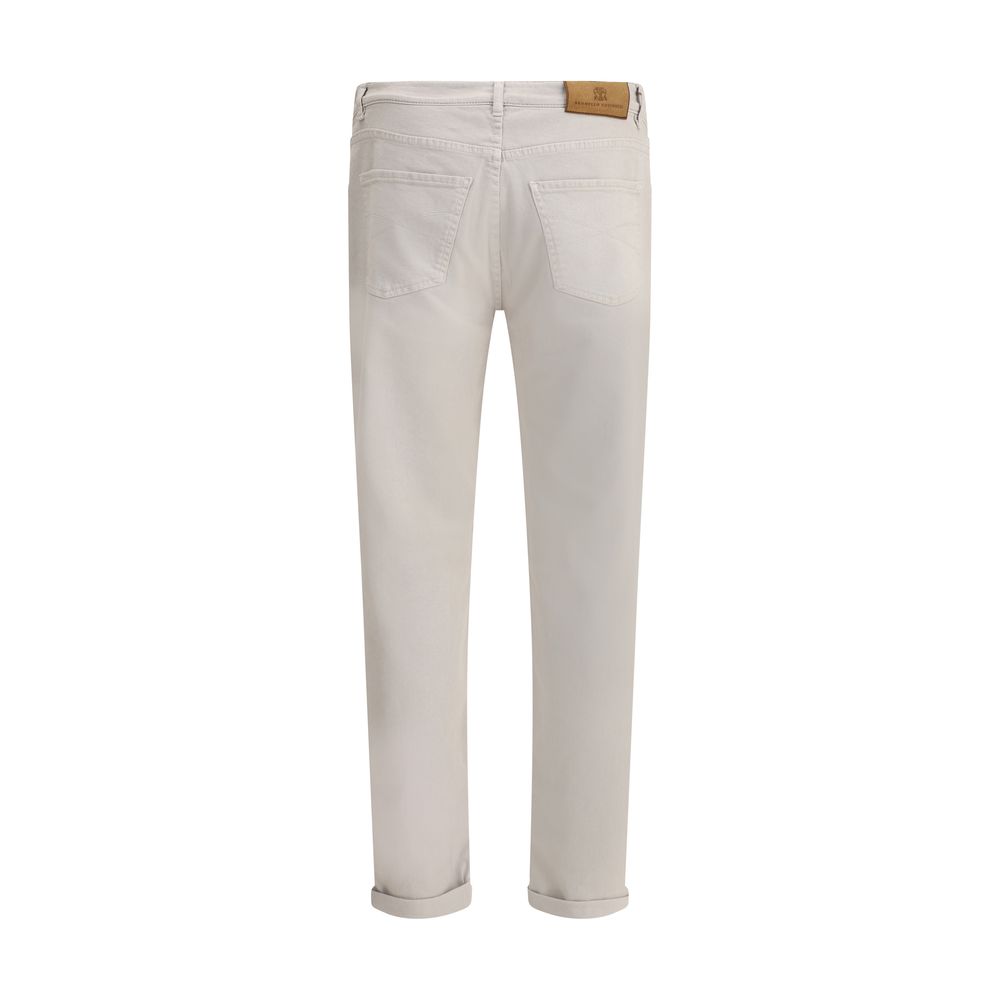 Beige bomuldsjeans denim