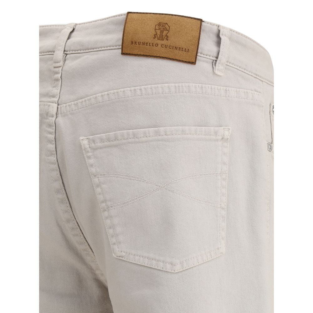 Beige bomuldsjeans denim